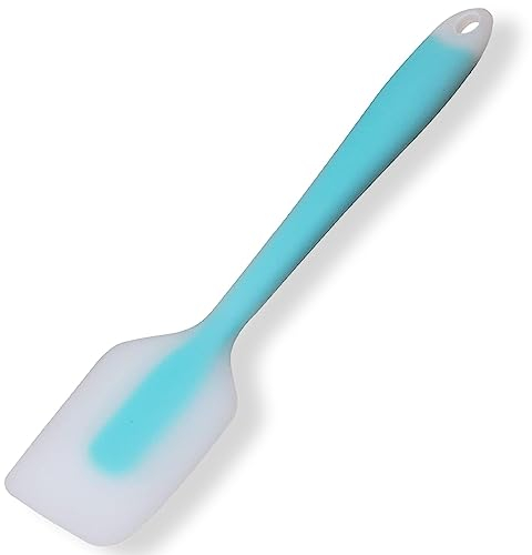 DAZISEN Spatole in Silicone - Spatole Cucchiaio Utensile da Cucina Senza Cuciture Spatola Raschietto Antiaderente Spatola Flessibile per Cucinare, Cuocere e Miscelare, Blu, L