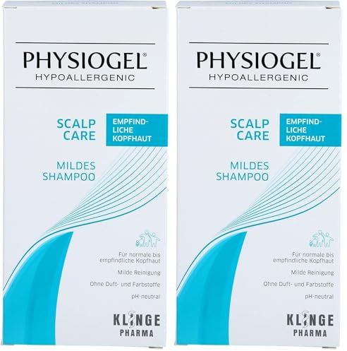 PHYSIOGEL Scalp Care Mildes Shampoo 250 ml – milde Reinigung und Kopfhaut Pflege speziell für empfindliche Kopfhaut – Feuchtigkeitsshampoo für juckende, trockene Kopfhaut (Packung mit 2)
