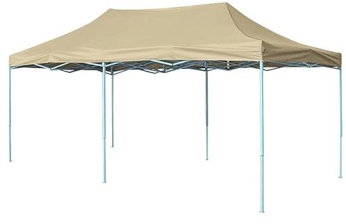 NITCA Foldable Tent Pop-Up 3x6 m,Hot Tub Gazebo,Pop Up Gazebo,Outdoor Gazebo/Tent with Waterproof and UV Protected PVC Coated Roof,For Camping, BBQs, Party, Cream White