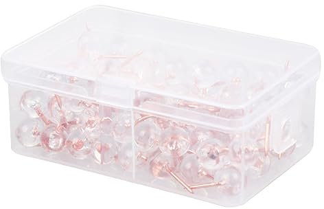 Tofficu 100stücke Transparente Pinnnadeln Für Karten Büro Und Zuhause Dekorative Reißzwecken Roségold Für -projekte Reisefotos Und to-do-Listen Sicher Für Aufsicht