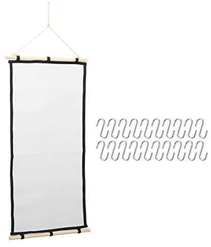 CDQL Ohrringhalter, Schmuck-Organizer, Hängender Schmuckhalter Zur Wandmontage, Boho-Dekor, mit Rustikalem Holzregal, Ohrstecker-Ohrring-Halter, Halsketten-Display, Hängende