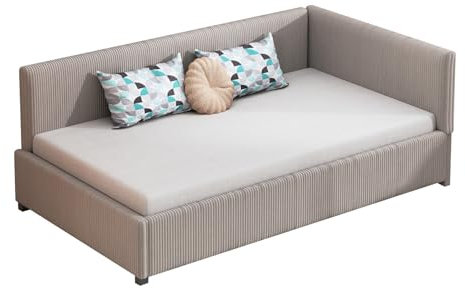 Billg Schlafsofa 90×200 cm, Modernes Schlafsofa mit Schlaffunktion, Schlafsessel Links und Rechts Austauschbar, Kinderbett Hautfreundlicher Samtstoff, Sofa Bed Mit Lattenrost, Ohne Matratze