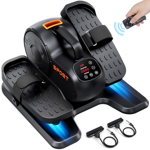 Dripex Velo Elliptique, Ultra Silencieux Machine Elliptique Domestique sous Table, Velo d'Appartement avec Télécommande et Bandes de Résistance