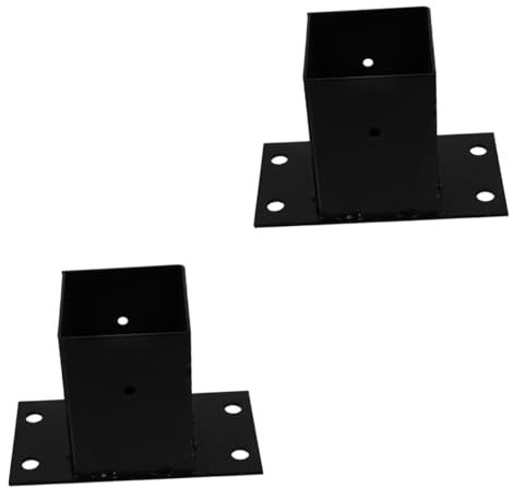 DOITOOL 2pcs Heavy Duty Metal Post Base Deck Fence Bracket Post Protector for Mailbox Support