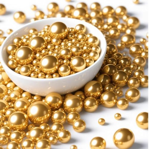 Edible Sprinkles 100g | Edible Sprinkles for Cake Decorating, Cookies & Cupcakes | Edible Mother's Day Heart Sprinkles for Wedding, Birthday & Dessert Toppers (Gold Pearl)
