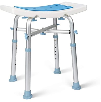 NEWFUN Sgabello Doccia Anziani, Sedia per Doccia Anziani, Sedia da Doccia Antiscivolo, Montaggio Senza Attrezzi, Sedile da Bagno per Adulti, 150KG