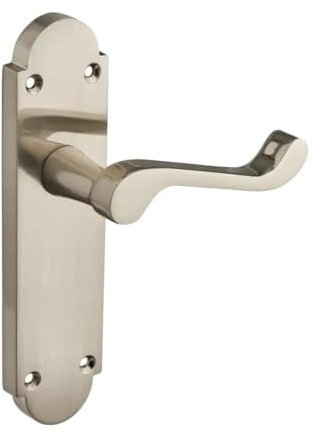 Designer Levers - Brora Scroll Lever Latch Door Handle - 1 Pair - Satin Nickel