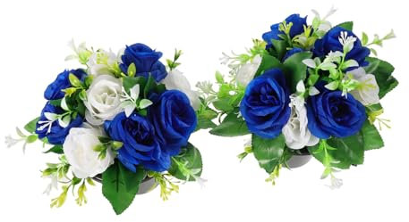 POPETPOP 1paire Fleurs Funéraires Artificielles avec Vase pour Décoration De Bouquet Réaliste Et Résistant Aux Intempéries Choix pour Cimetières Et Sites Funéraires