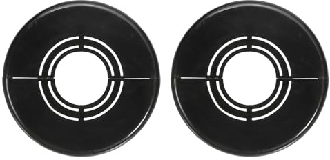 sourcing map 2pcs Wall Split Flange 0.39 (10mm) Plastic Round Adjustable Split Flange Pipe Cover Clip-on Escutcheon Collar Under Sink Pipe Radiator for Bathroom Kitchen Toilet, Black