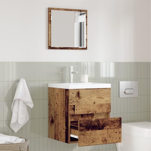 EMYRLXQW Möbelsets, Badezimmermöbel-Sets, Badezimmer-Aufbewahrungsschrank, altes Holz, MDF mit Holzfurnier, mittelgroß