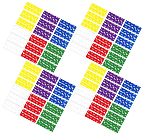 Hemobllo 24 hojas Etiquetas Adhesivas para Cables P Forma de P Multicolor Resistentes al Desgarro para Organizar y Etiquetar Cables Eléctricos Unidades Colores