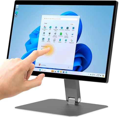 HIGOLEPC All-in-One 15.6 Desktop Computers, FHD 180°Adjustable Industrial Touchscreen Win 11 Pro N5095 Tablet Panel PC 8GB RAM/128GB ROM, HDMI 2.0 WiFi 5 Bluetooth 5.0 for Office/Automation/Kiosk