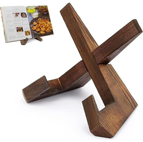 FOSDICK Support Assiette Decorative, Support pour Disques Vinyles en Bois, Porte Assiette, Presentoir Livre Cadre Photo de Table pour Cadres Photos, Livres et Décorations de Table