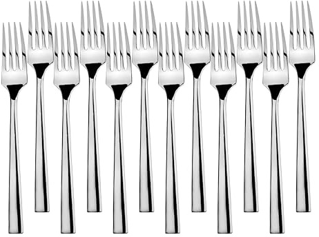 JAY - 11091002 - Pack de 12 Tenedores de Mesa, Colección Titanio, 202 mm, Acero Inoxidable 18/10, Espesor 3 mm, Equilibrio y Resistencia para Uso Diario, Fabricado en España