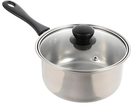 VICASKY Casserole à Lait 18 Cm en Acier Inoxydable 1,5 L, Marmite à Soupe Multifonction Cuisine, Petit Pot Chauffe-beurre pour Cuisson Uniforme et Usage Ménager
