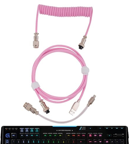 Générique Tangentbordskabel - flätad, tangentbordskabel, USB | flexibel rullad, teleskopisk längd 15 till 150 cm för mekaniska speltangentbord