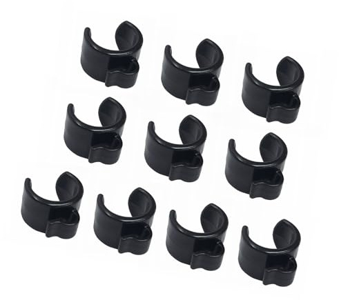 Generisch 10 clip per cavi microfono, in plastica nera, clip per cavi professionali Studio Vocal Link per supporto e fissaggi, morsetti per cavi audio per supporto microfono