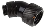 Alphacool 17409 Eiszapfen 16mm HardTube Compression Fitting 45° rotatable G1/4 - knurled - Deep Black WaterCooling Raccordi