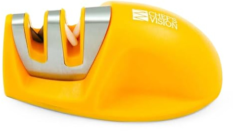 Affilatore per Coltelli Chef's Vision SmarterEdge - Arancione - Affilatore a Doppia Fessura per una Manutenzione Precisa delle Lame - Affilatori Compatti e Versatili per Uso Domestico e Professionale