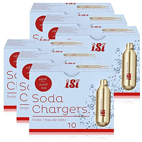 iSi Soda Chargers Sodakapseln 10 Kapseln - Für sprudelndes Wasser 84g (6er Pack)
