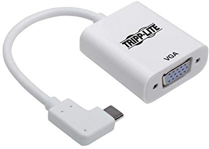 Tripp Lite Right Angle USB-C to VGA Adapter (M/F), USB 3.1 Gen 1, 1080p @ 60Hz, 5 Gbps, White (U444-06N-VGA-RA)