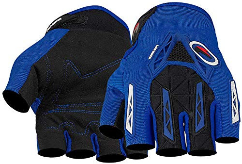 Guanti Da Ciclismo, Mezze Dita Sport All'aperto Guanti Di Lusso Imbottiti In Gel, Per Moto Ciclismo Arrampicata Escursionismo Guanti Sportivi (L,Blue)