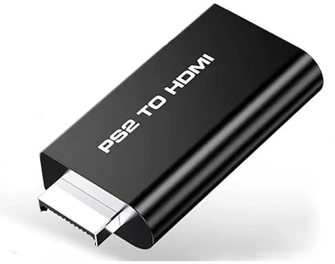 Adaptador de convertidor PS2 a HDMI, convertidor de vídeo Goodeliver PS2 HDMI adaptador con salida de audio de 3,5 mm para HDTV HDMI Monitor soporta todos los modos de pantalla PS2
