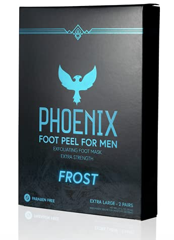 Phoenix fotskal för män – extra stor – extra styrka – mentol – exfolierande behandling för torra fötter – 2-pack – förhårdnader – parabenfri