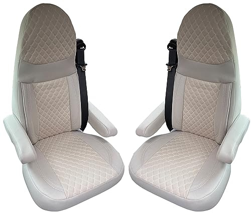 BREMER SITZBEZÜGE Set di 2 coprisedili per sedili Aguti GIS Liner e Milan | con rivestimenti per braccioli in beige | GT405