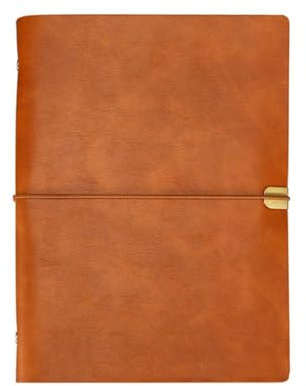 Leder Notizbuch, A5 / A6 / B5 Schreib-Notizbuch 6 Löchern Nachfüllbares Tagebuch Reisetagebuch 100 Seiten zum Schreiben und Zeichnen, Braun