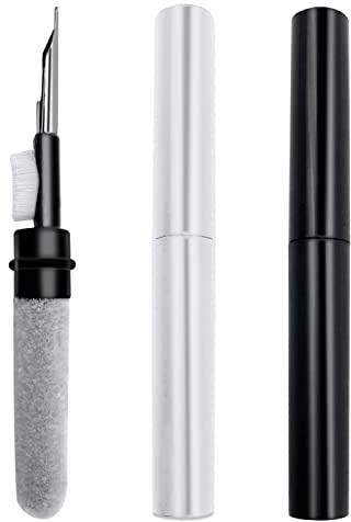 CKANDAY 2-Pcs Bluetooth Ohrhörer Reinigungsstift, 3 in 1 Kopfhörer Reiniger Tool Kits mit weicher Bürste Kompatibel mit Airpods Pro Samsung Android Kopfhörer Ladefach Box Computer Kamera Objektiv