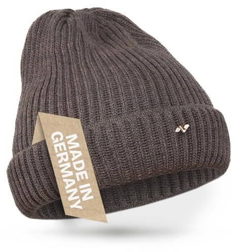 NYTTED® Merino Mütze - Made in Germany - 100% feinste Merinowolle - Wollmütze für Herbst & Winter - Unisex - Beanie für Damen & Herren - Warme Wintermütze - Merino Beanie