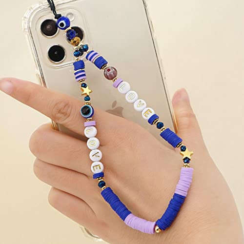 Universale Böhmische Handy Lanyards Beaded Phone Lanyard Handgelenkband Love Alphabet Buchstabe Perlen Kette Bunte Perlen Phone Lanyard Handgelenkband Anti Verlorene Telefon Kette
