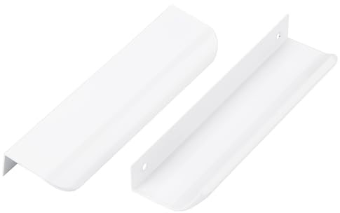 Ndjiloik 10 Stück Versteckter Türgriff Schrankgriffe Möbelgriffe Aluminiumlegierung für Kleiderschrank Tür Schubladen, Weiß,Gesamtlänge 150MM