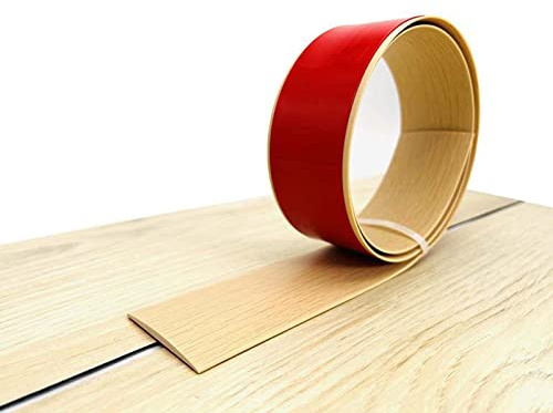PVC Selbstklebend Abdeckleiste 1/3/10M Übergangsprofil Wasserdicht Selbstklebend,Übergangsschiene Abschlussprofil,Gummi Wandsockelleiste,Boden Teppich Laminat (Ahornfarbe, 1M)