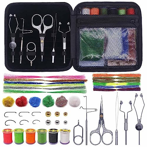 XFISHMAN Fliegenbinden-Set Mit Werkzeugen, Materialien Für Fliegenfischen, Köder, Bauvorrichtung - Starter-Set