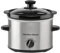 Hamilton Beach 1.8L Mighty Mini Slow Cooker, 90W Energy-Efficient Design, Removable Ceramic Bowl, 3 Heat Settings, Compact for 1-2 People, Easy Clean, Silver - HBSC020S