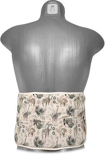 Wärmegürtel Kirschkernkissen. Gürtel mit Klettverschluss - ca. 135cm - 7-Kammer. Wärmekissen Rücken XXL Körnerkissen - Bio-Stoff Wilde Tiere