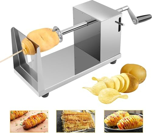AOAPUMM Spiral-Kartoffelschneider,Edelstahl-Gemüseschneider,Spiral-Kartoffelschneider Kann Obst, Kartoffeln, Tornado-Chips, Gurken oder Karotten in Scheiben schneiden