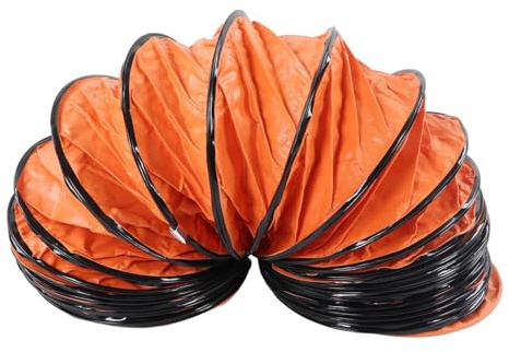 Warmluftschlauch 10m, PVC-Schlauch Belüftungsschlauch Abluftschlauch Lüftungsschlauch Baulüfterschlauch Ventilatorschlauch mit 2 Schellen