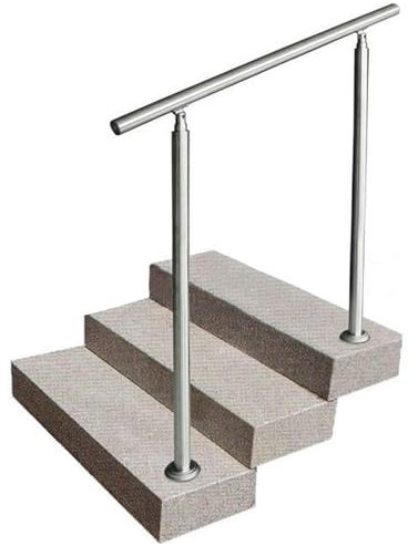 Pasamanos metal escalones 2 a 3 escalones, barandilla escalera montada el piso, pasamanos acero inoxidable escalones porche barandilla de escalera transición externa antideslizante escalones concreto