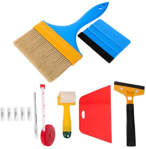 BESTonZON 12pezzi Per Applicazione Wallpaper e Pellicole Adesive Kit Raschietto Rullino e Spatole Per Smoothing e Installazione Per Decorazioni Interne e Finestrature