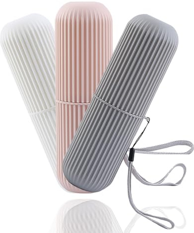 TAIHE Zahnbürsten Etui, 3 Stück Kunststoff Reisezahnbürste Set, Tragbar Zahnbürste Reiseetui für Reisen, Camping, Geschäftsreise, Täglichen Gebrauch