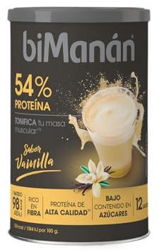 BIMANÁN - Batido de Proteína sabor Vainilla | 54% Proteína por Porción | Ayuda a Tonificar y Aumentar Masa Muscular | 360g, 12 Raciones