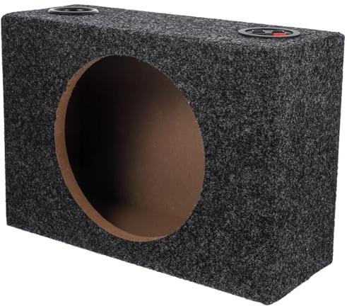 FUNOMOCYA Box per Casse Auto Sigillato da 8 Pollici in Peluche Nero | Legno, Abs e Lega di Zinco, Accessorio DIY per Car Audio, Soluzione per Installazione in Auto