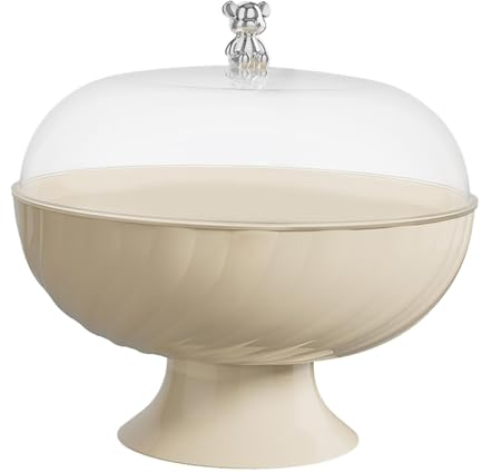 F Fityle Panier à fruits, panier à fruits, bol à fruits de comptoir, support à fruits pour fruits, rangement de légumes, comptoir de cuisine, fête de mariage, Crème avec couvercle