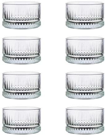 Nordic Schiller Premium Glass Dessert Bowls, Set of 8, 235ml 100% Lead Free Glass Pudding and Fruit Serving Bowls, Dessert Dish, Snack Dish