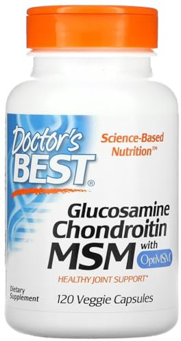 Doctor's Best - Glucosamina condroitina MSM con OptiMSM | Supporto per la salute e la mobilità articolare - 120 capsule