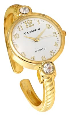CANSNOW Spangenuhr Damen – Stilvolle Uhr Damen in Gold und Silber | Modische Damenuhren | Damen Uhr Gold | Uhr Damen Silber | Damenarmbanduhr für Frauen