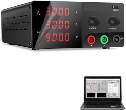Lab Bench DC Power Supply Variable, 900W Laboratory Switching Power Supply Unit 30V 30A Adjustable Digital Source 200V 5A Voltage Stabilizer for Laboratory,Test Faulty Motor,Repair(60V 20A 1200W)